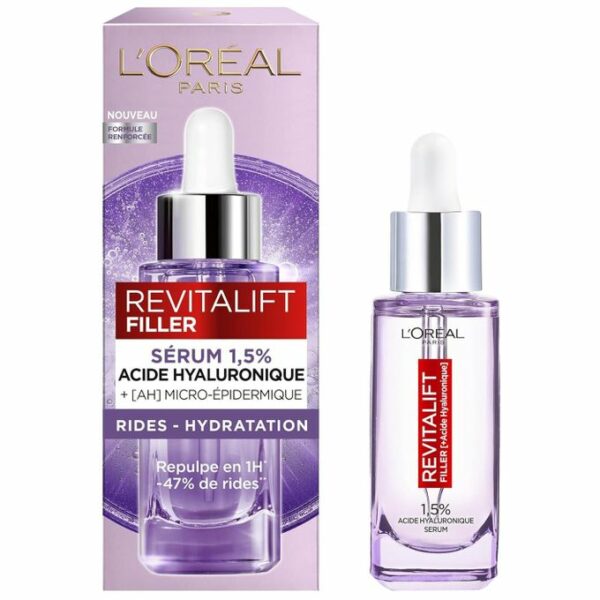 L'Oreal Paris – Sérum Anti-Rides & Anti-Âge – Revitalift Filler - Acide Hyaluronique Pur – Pour Tous Types de Peaux – 30 ml